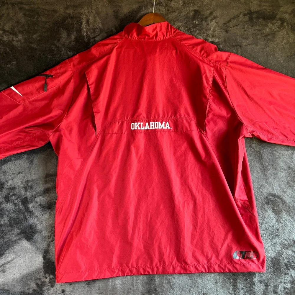 Nike Mens Polyester Pullover Quarter Zip Storm-Fit Oklahoma Sooners 2XL Red
